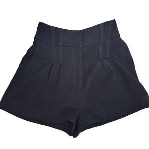 Revolve | NBD Women's Evie High Waisted, High Rise Pleated Black Shorts Size S